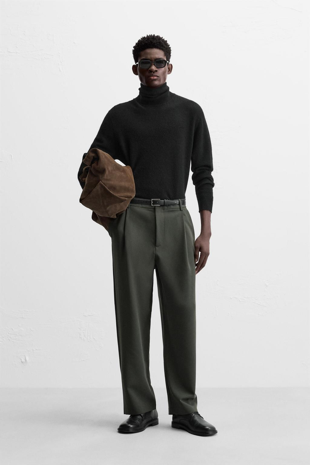 RELAXED FIT PLEATED TROUSERS - Zara фото 6