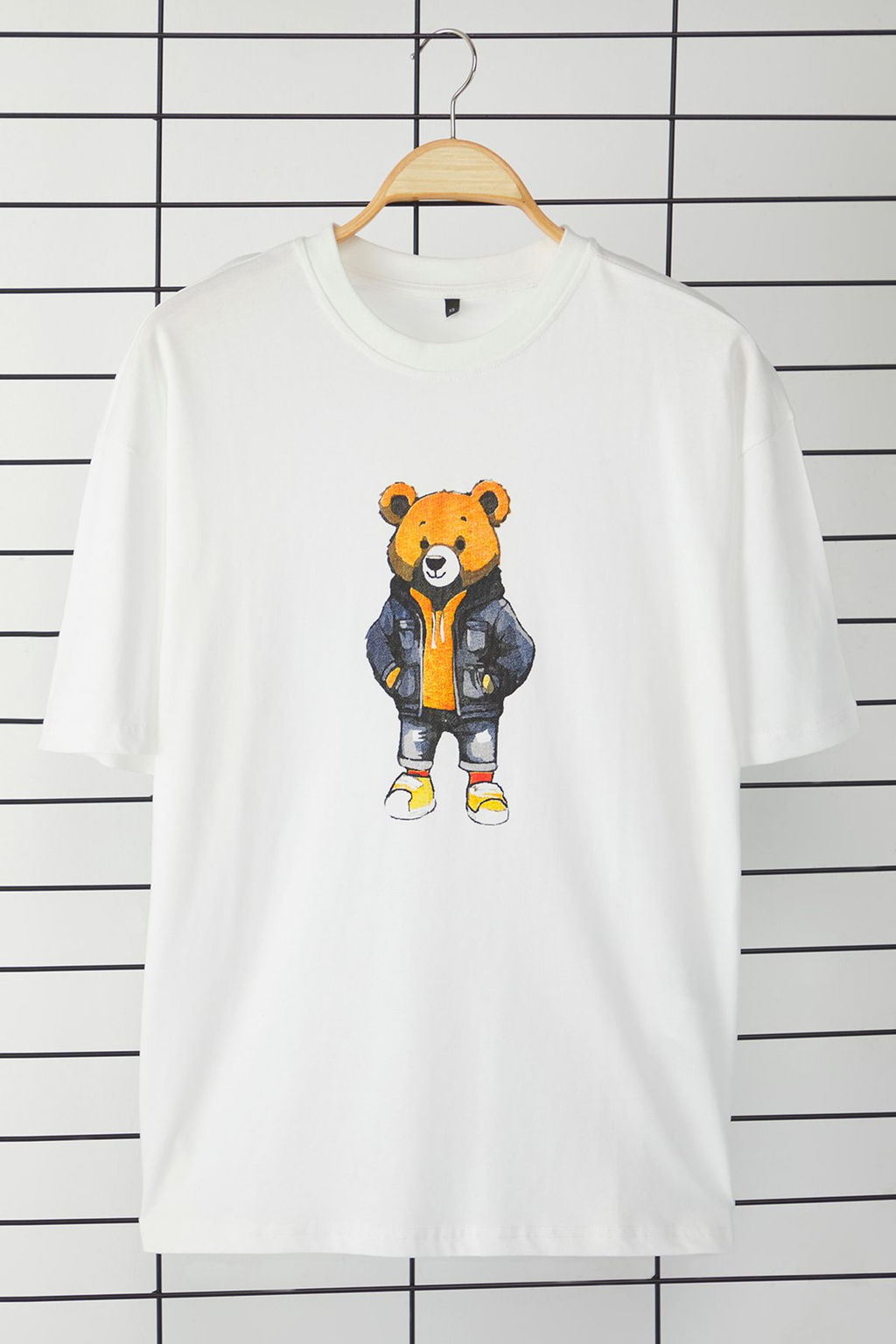 TRENDYOL MAN Ekru Unisex Oversize/Genis Kesim Ay?c?k Bask?l? %100 Pamuklu T-Shirt TMNSS25TS00158 - Trendyolmilla фото 12
