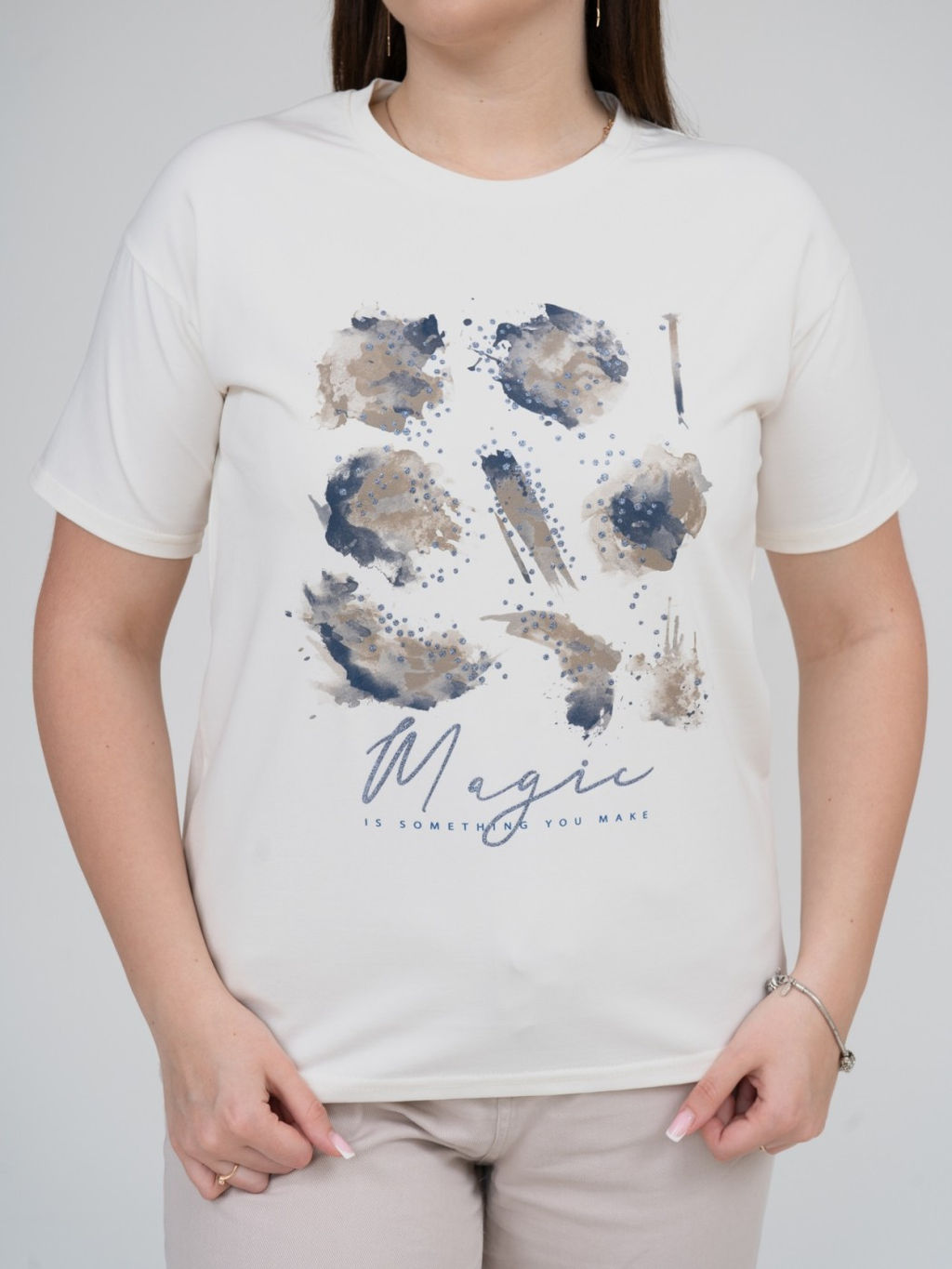 Футболка Хлопок 95%, лайкра 5% Элен экрю