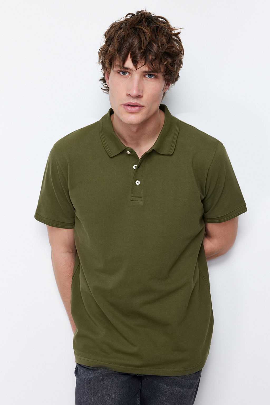 TRENDYOL MAN Beyaz Slim/Dar Kesim Yakas? Cizgili Basic %100 Pamuklu Polo Yaka T-shirt TMNSS20PO0009 - Trendyolmilla фото 26
