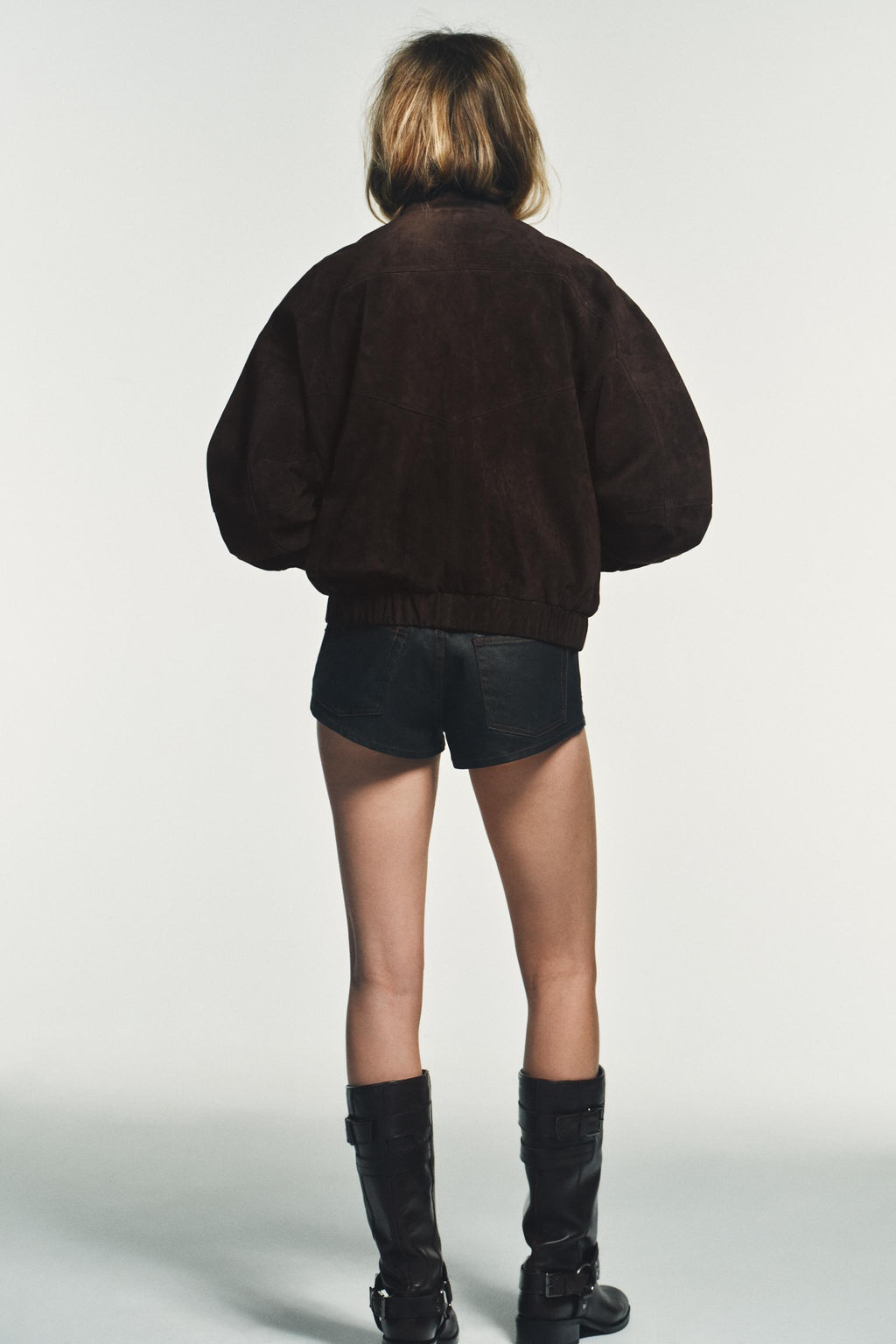 100% SUEDE BOMBER JACKET - Zara фото 4