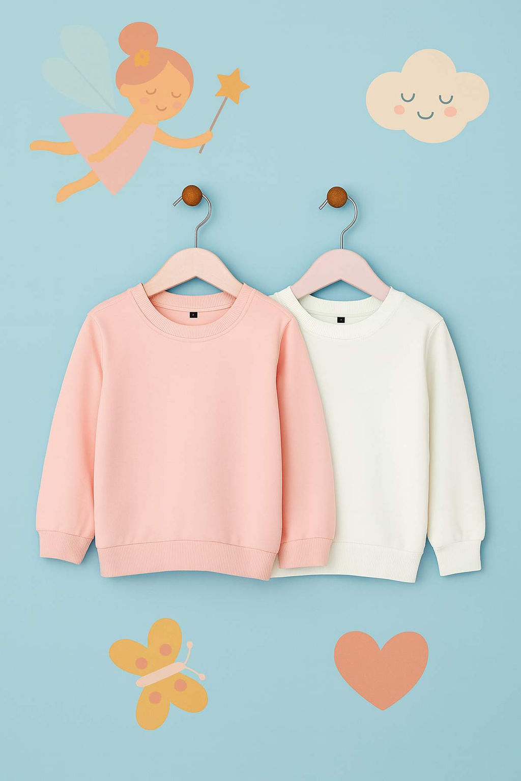 Pembe-Ekru K?z Cocuk Mevsimlik-Ince Bisiklet Yaka 2li Basic Orme Sweatshirt TKDAW25SW00000 - Trendyolmilla фото 22