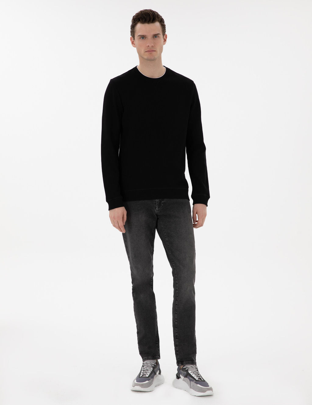 Siyah Regular Fit Sweatshirt - Pierre cardin фото 4
