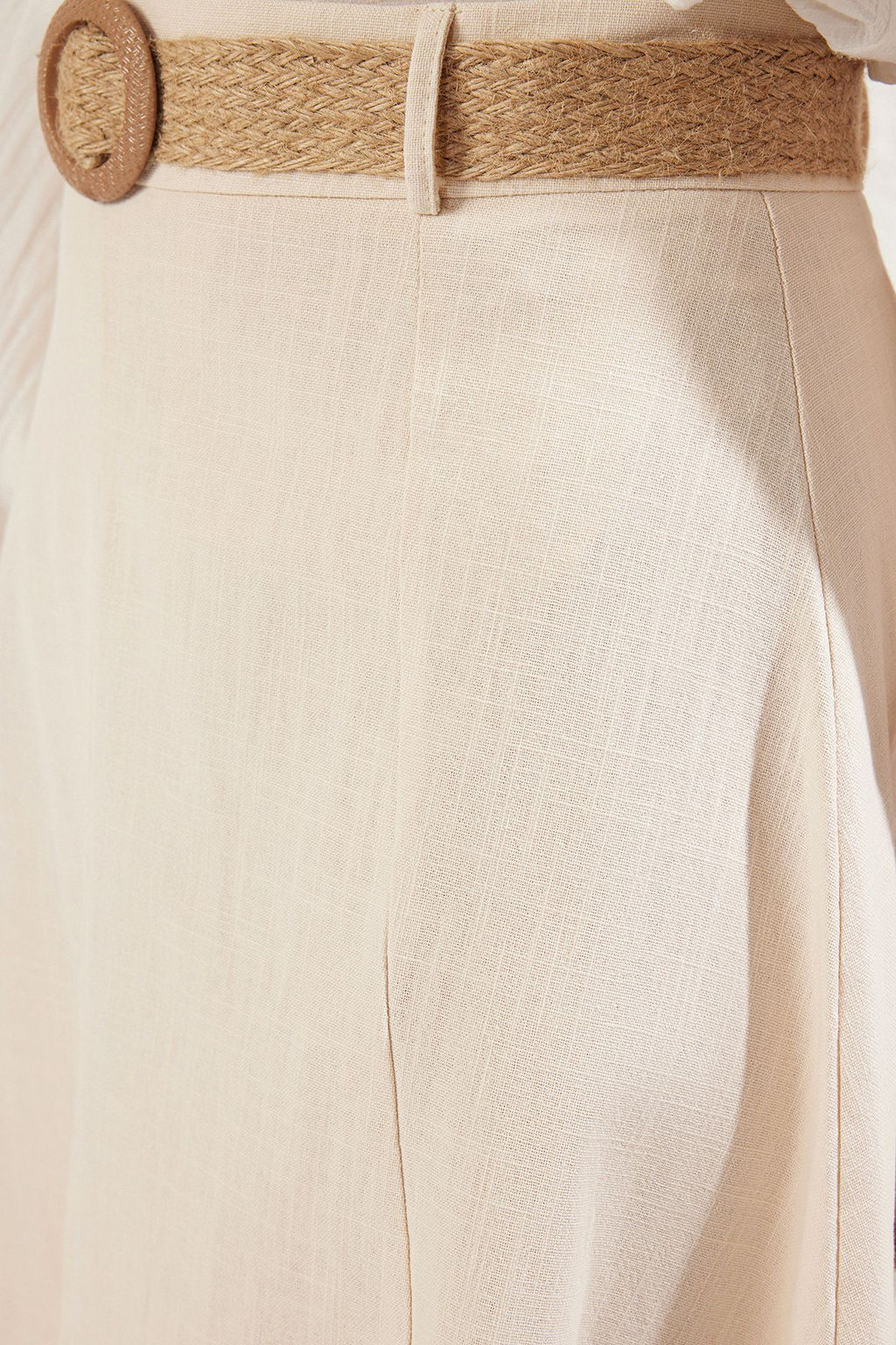 TRENDYOLMILLA Bej Kemer Detayl? Keten Maxi Boy A-line Maxi Boy Dokuma Etek TWOSS25ET00071 фото 4