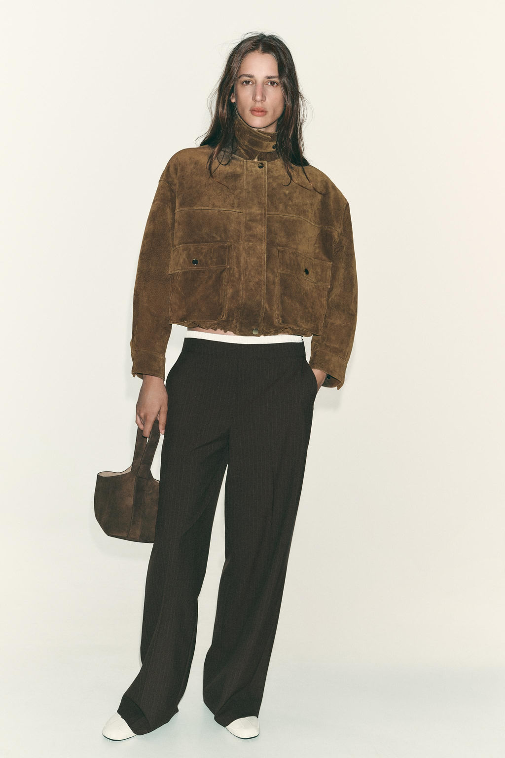 STRAIGHT-LEG TROUSERS WITH DOUBLE WAIST - Zara фото 7