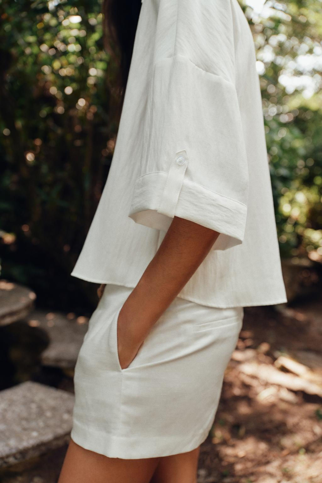 WIDE SHORT SLEEVE SHIRT - Zara фото 12