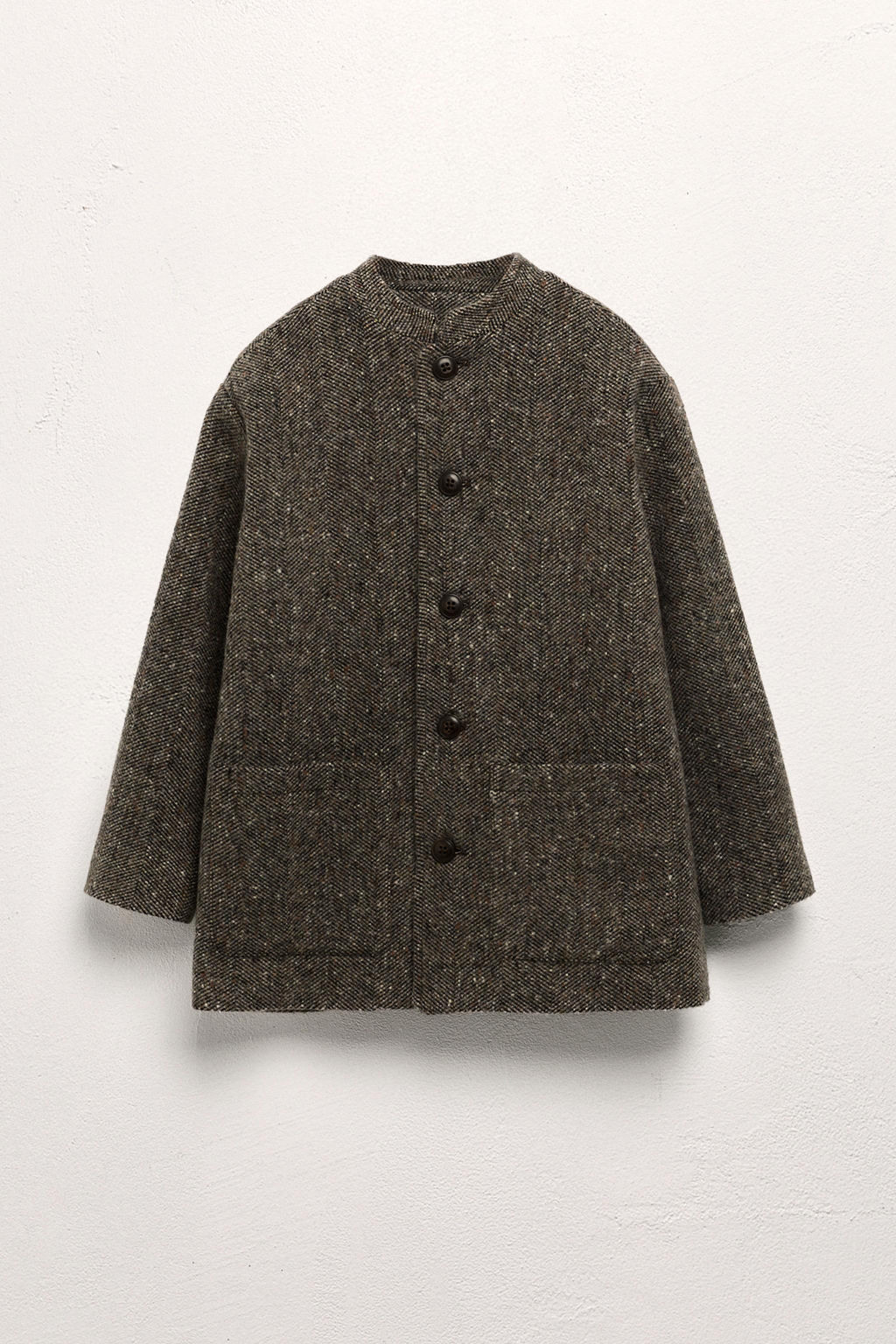 AGES 6-10 / LIMITED EDITION WOOL BLEND STAND COLLAR COAT