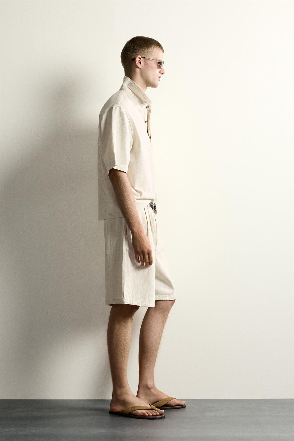 CAMISA POLO BOXY FIT RAYAS / Crudo - Zara фото 4