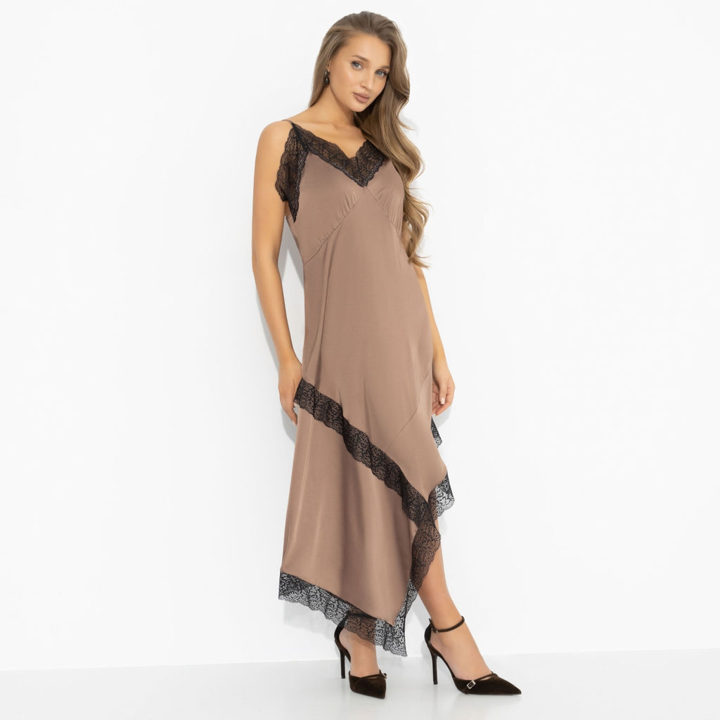 Платье шёлковое, Как Кейт Мосс (кофе)