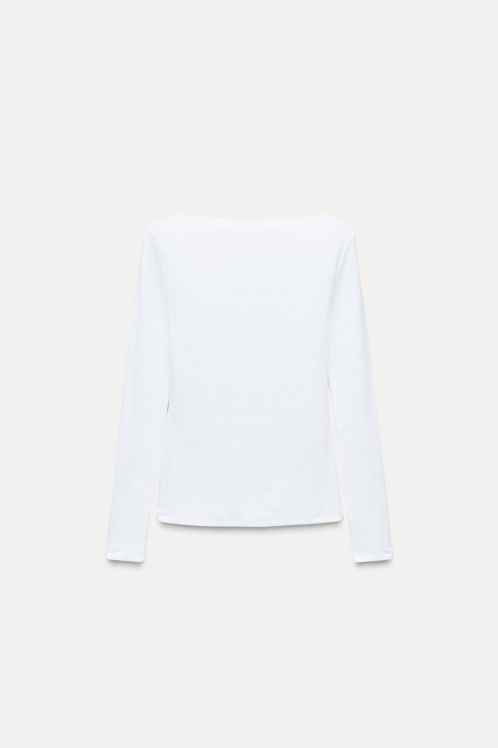 RIBBED LONG SLEEVE T-SHIRT - Zara фото 11