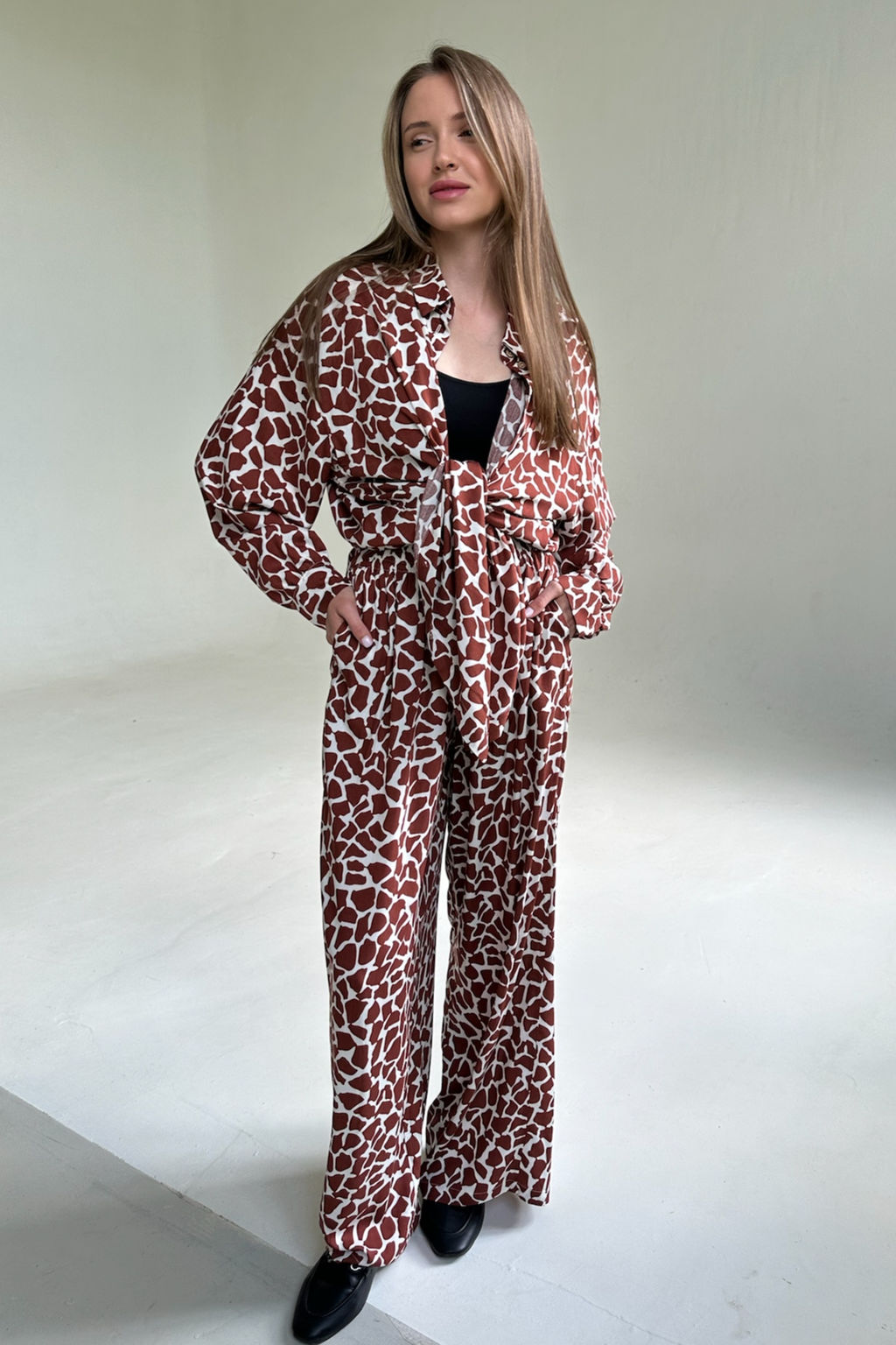 Костюм женский SET065/11/Белый, коричневый - M&G all natural фото 9