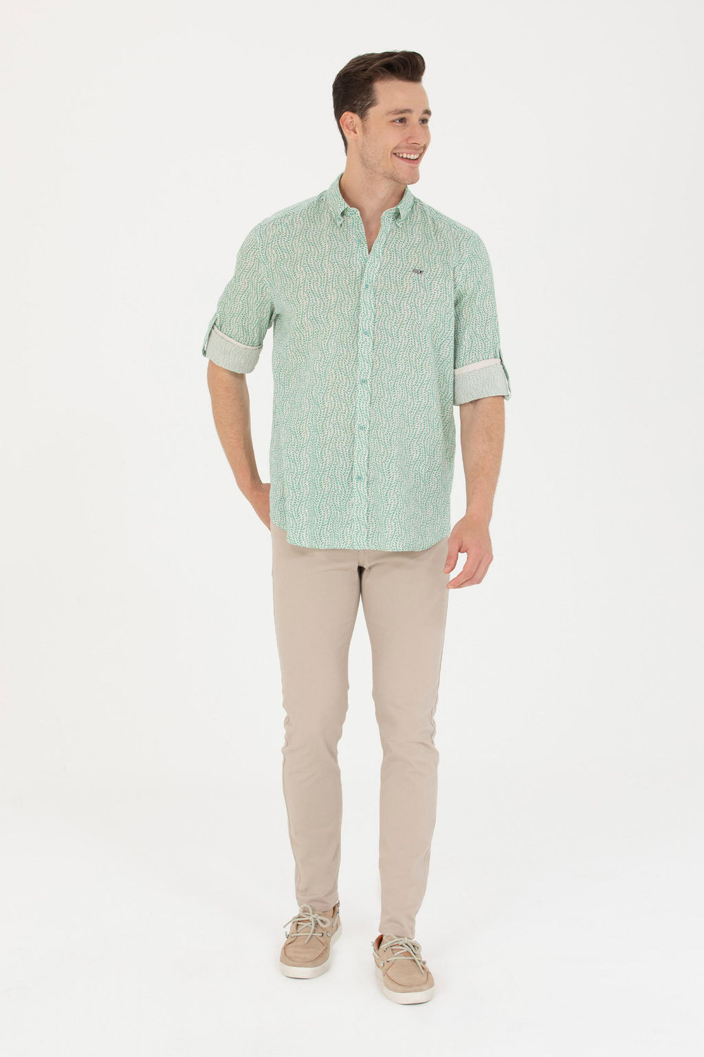 U. S. Polo Assn Мужская мятная рубашка с длинным рукавом - U.s. polo assn фото 18