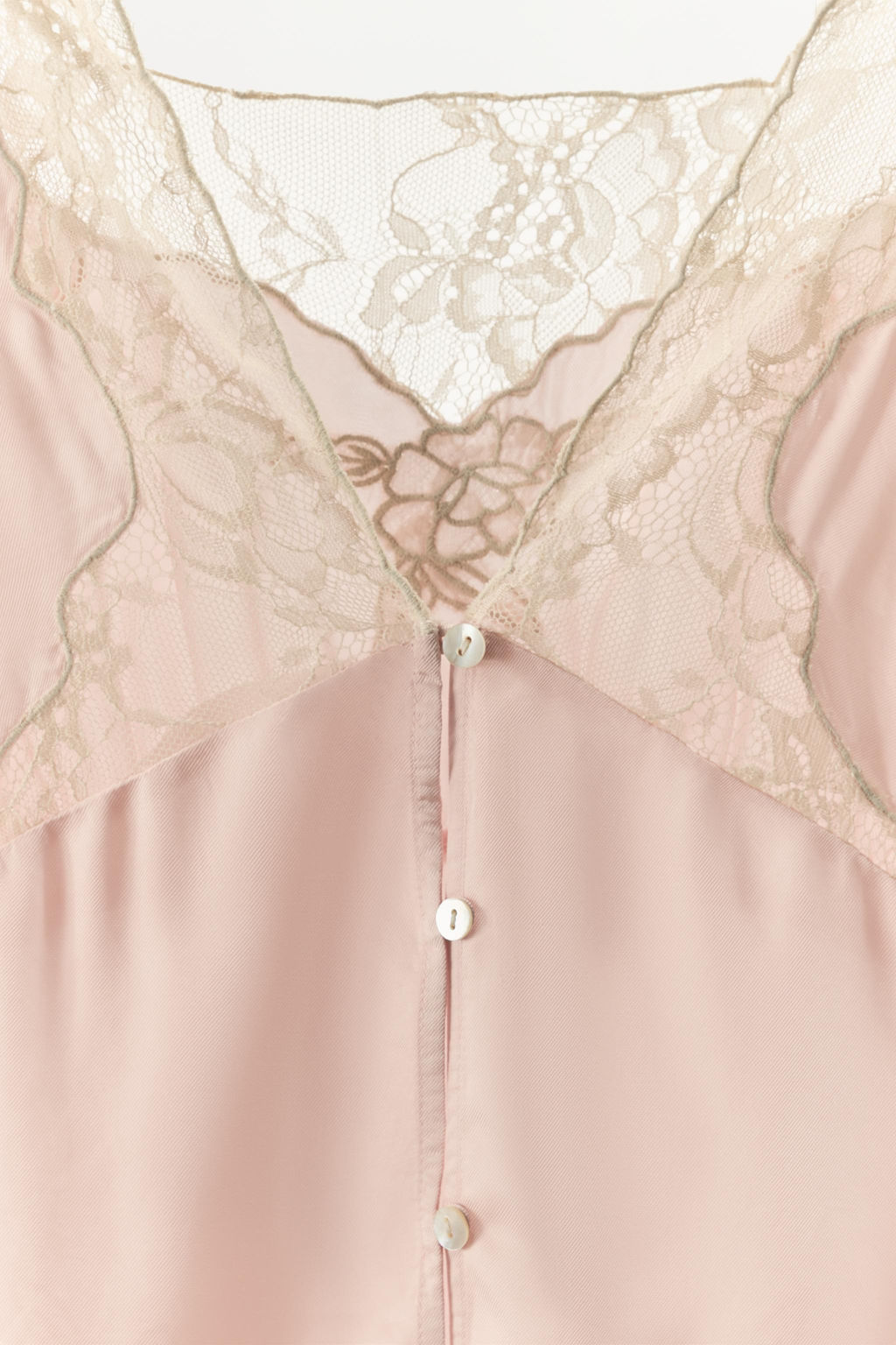 TOP SATINADO ENCAJE BORDADOS / Rosa pastel - Zara фото 7