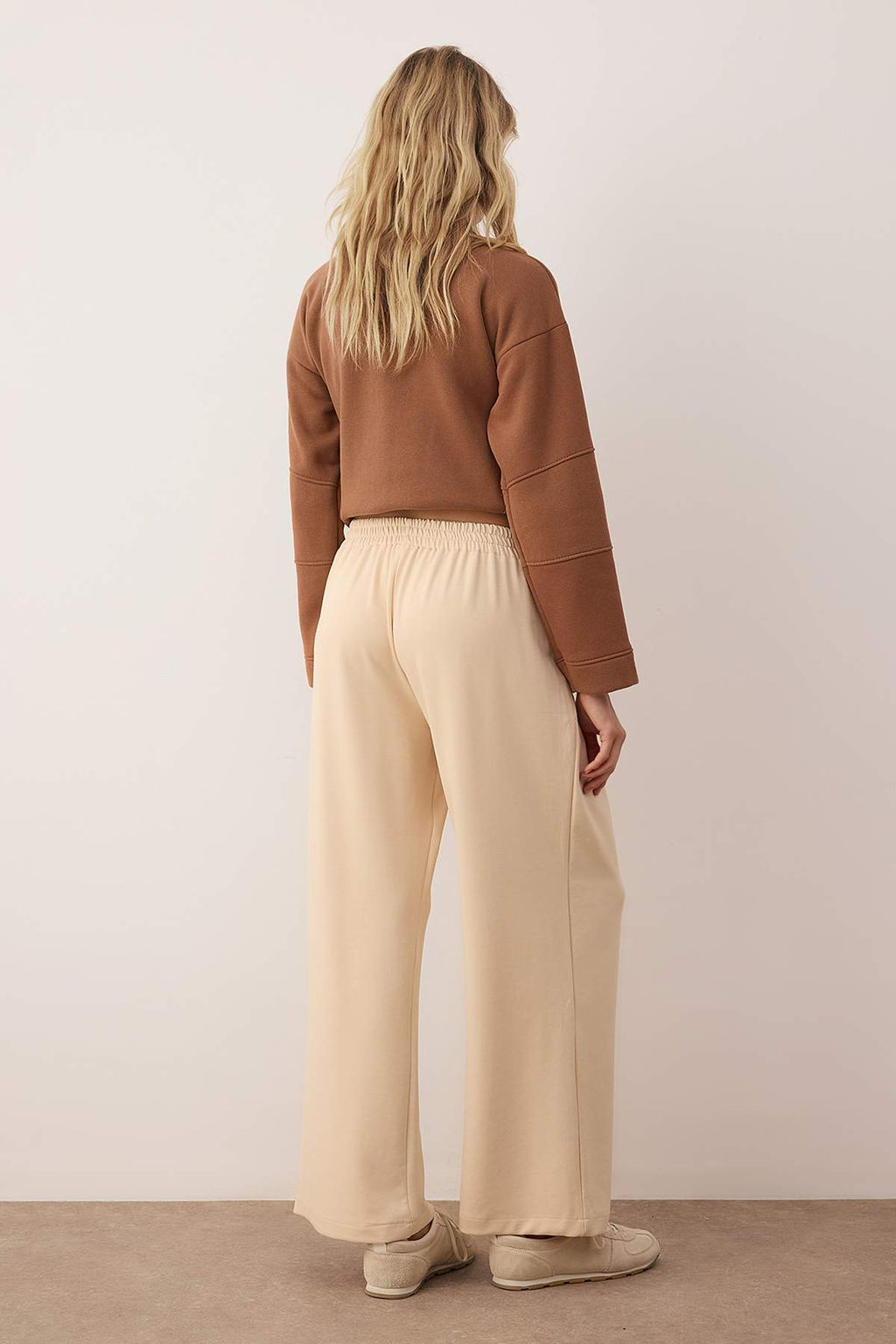 Lacivert Wide Leg umusak Kumasl? Pilili Esnek Orme Pantolon TWOAW26PL00138 - Trendyolmilla фото 4