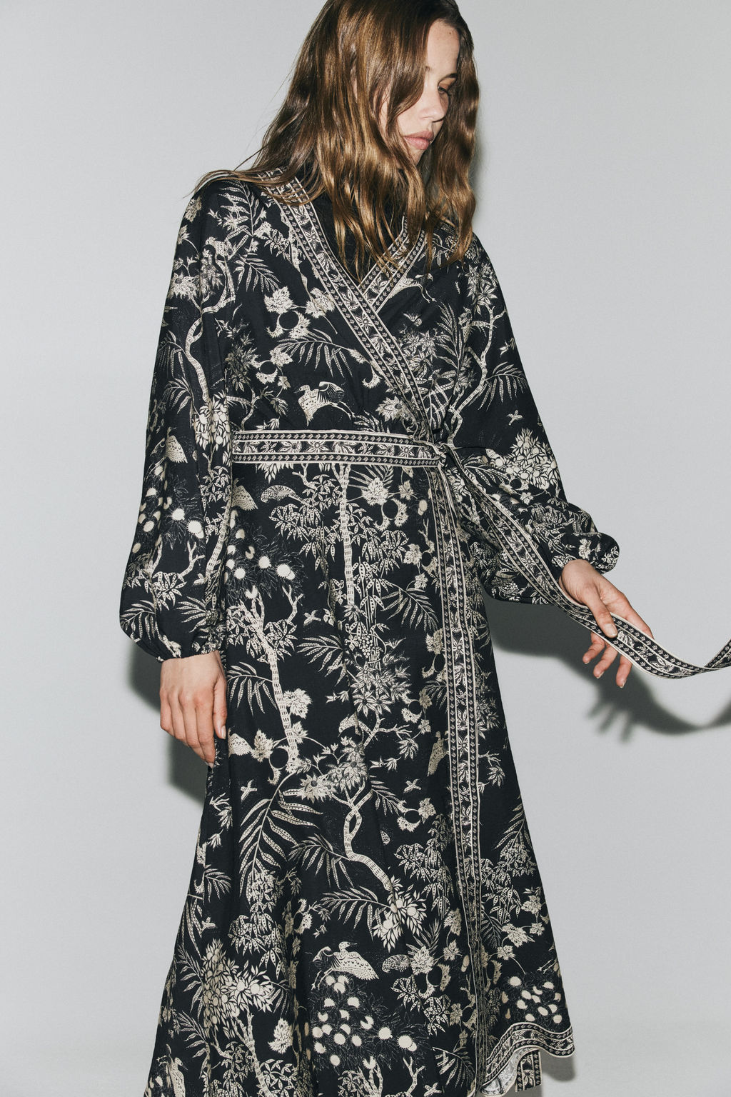 Vestido cruzado de manga larga - H&m фото 4