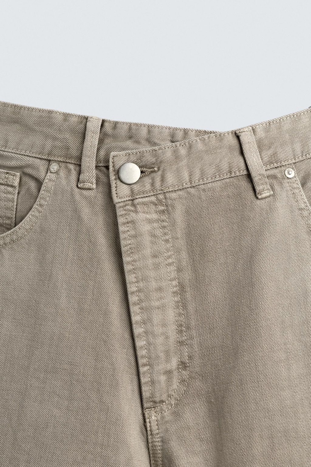 PANTAL?N RELAXED FIT CIERRE CRUZADO / Gris claro - Zara фото 9