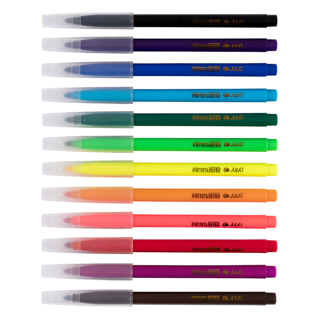 Лео Играй Фломастеры смываемые LPFP-12 12 цв