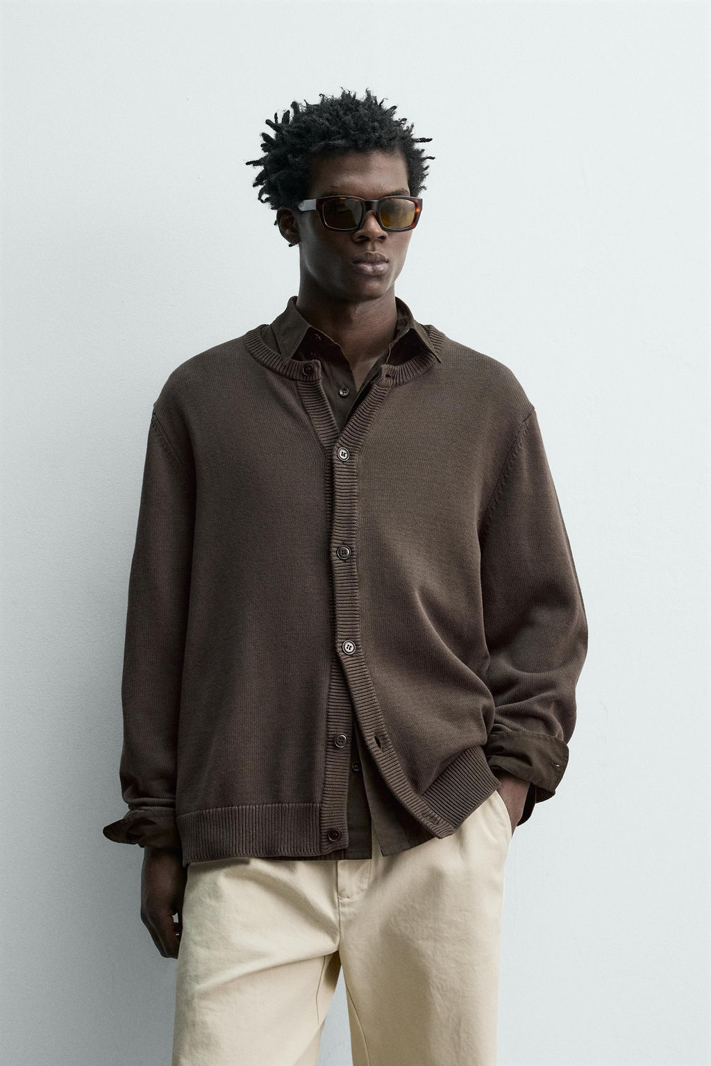 C?RDIGAN REGULAR FIT ALGOD?N / Marr?n - Zara фото 2