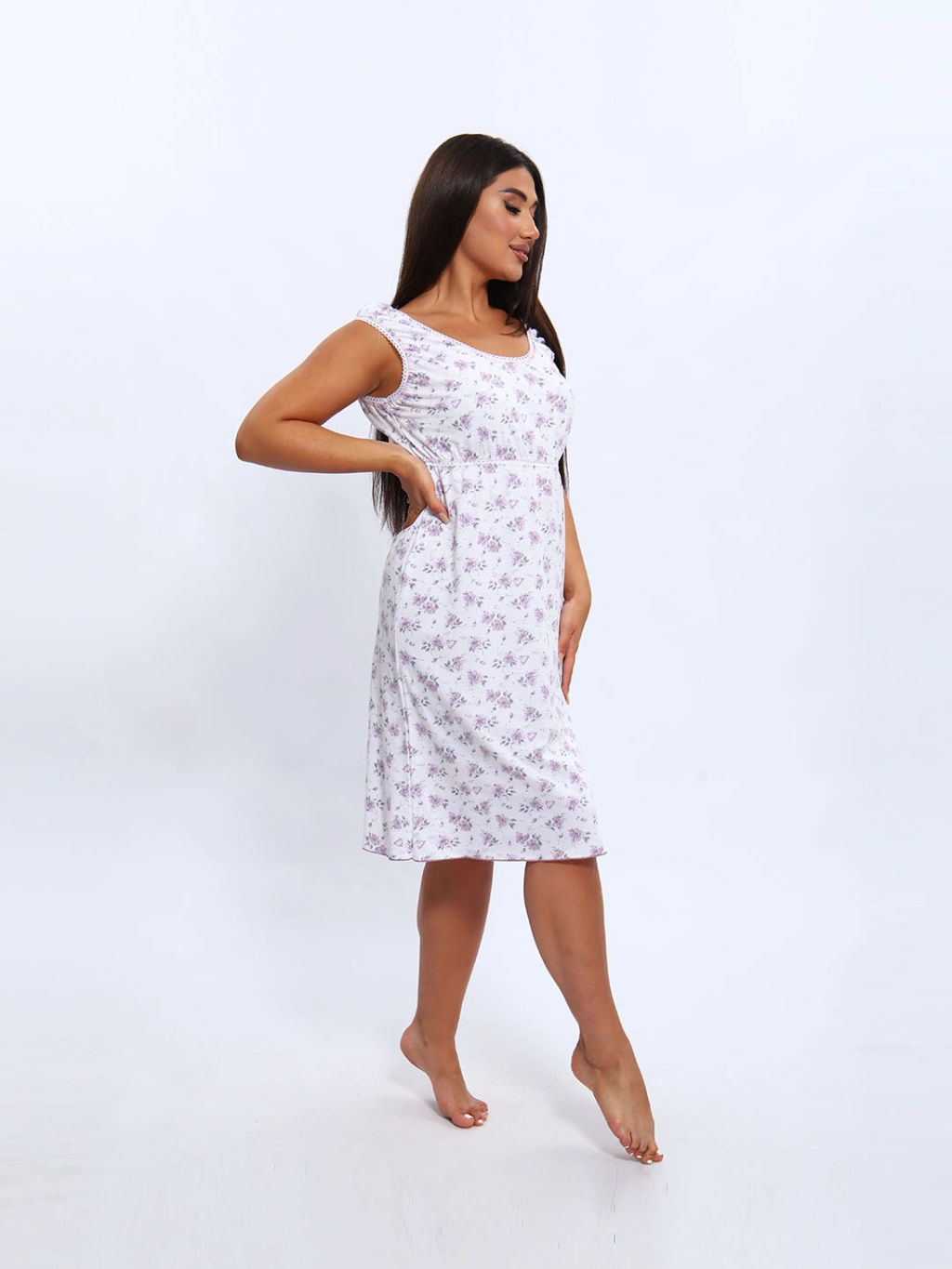 Ночная сорочка женская, цвет белый розовый