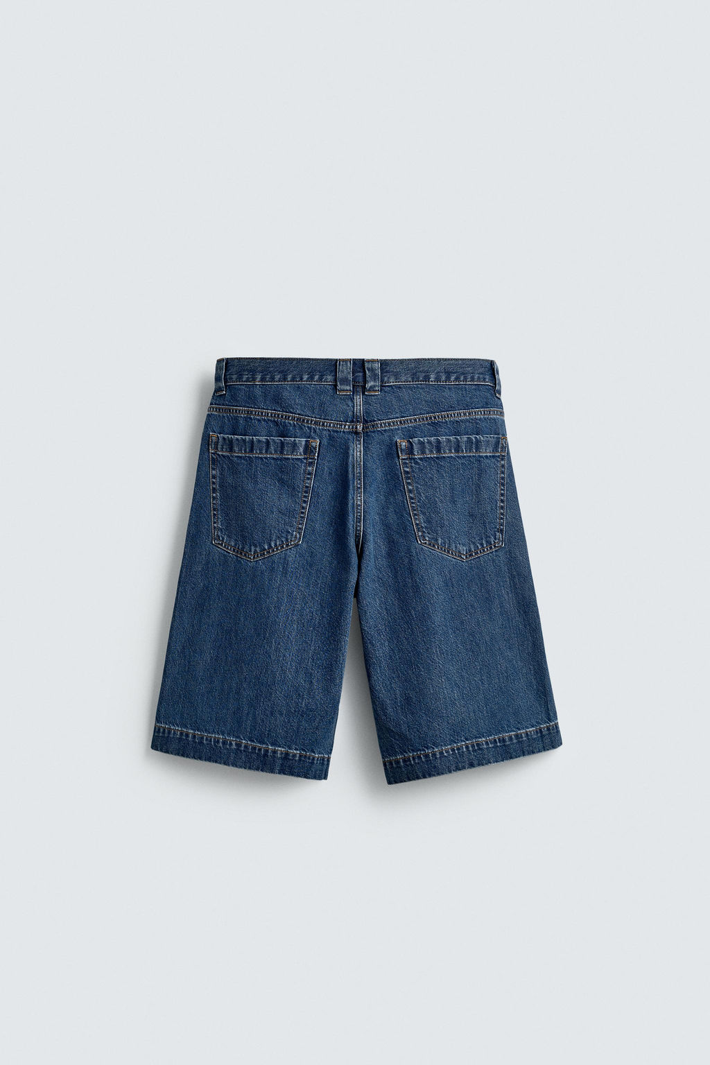 PLEATED RELAXED FIT DENIM BERMUDA SHORTS - Zara фото 9