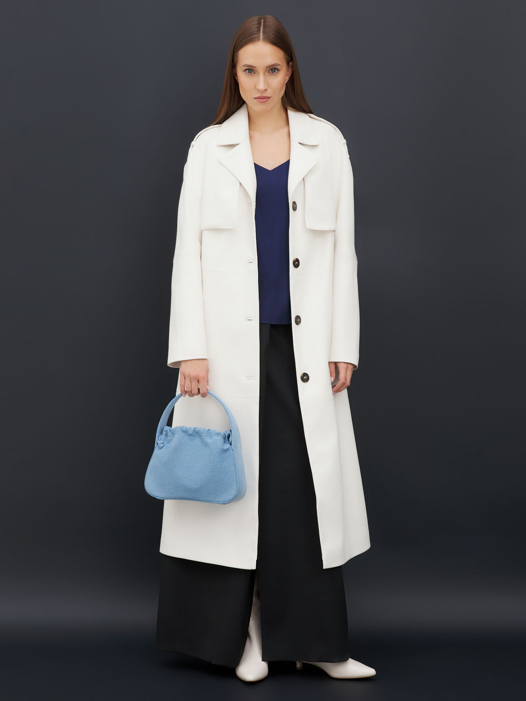 Женская сумка с ручками из денима MAISON DAVID LOLA Артикул 4354473, голубой  фото 7