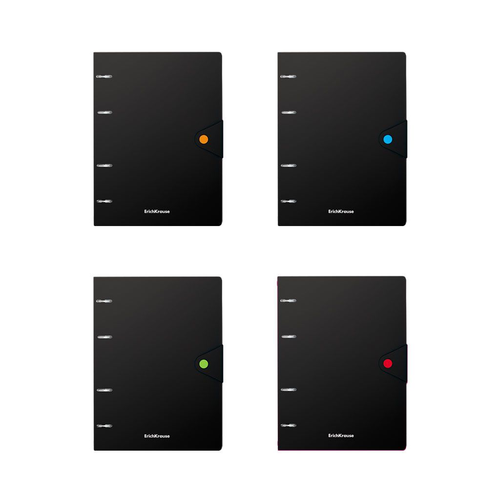 Цена за 24 шт. Тетрадь общая с пластиковой обложкой на кольцах ErichKrause Accent, ассорти, А5, 80 листов, клетка, на кнопке  фото 11