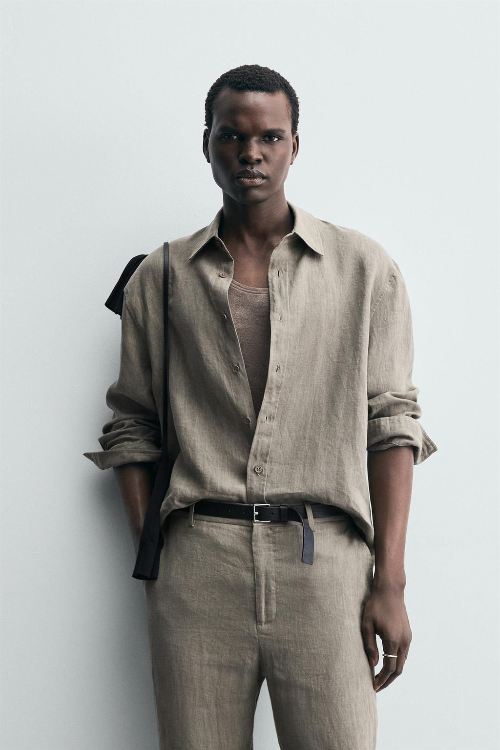 100% WASHED LINEN SHIRT - Zara фото 3