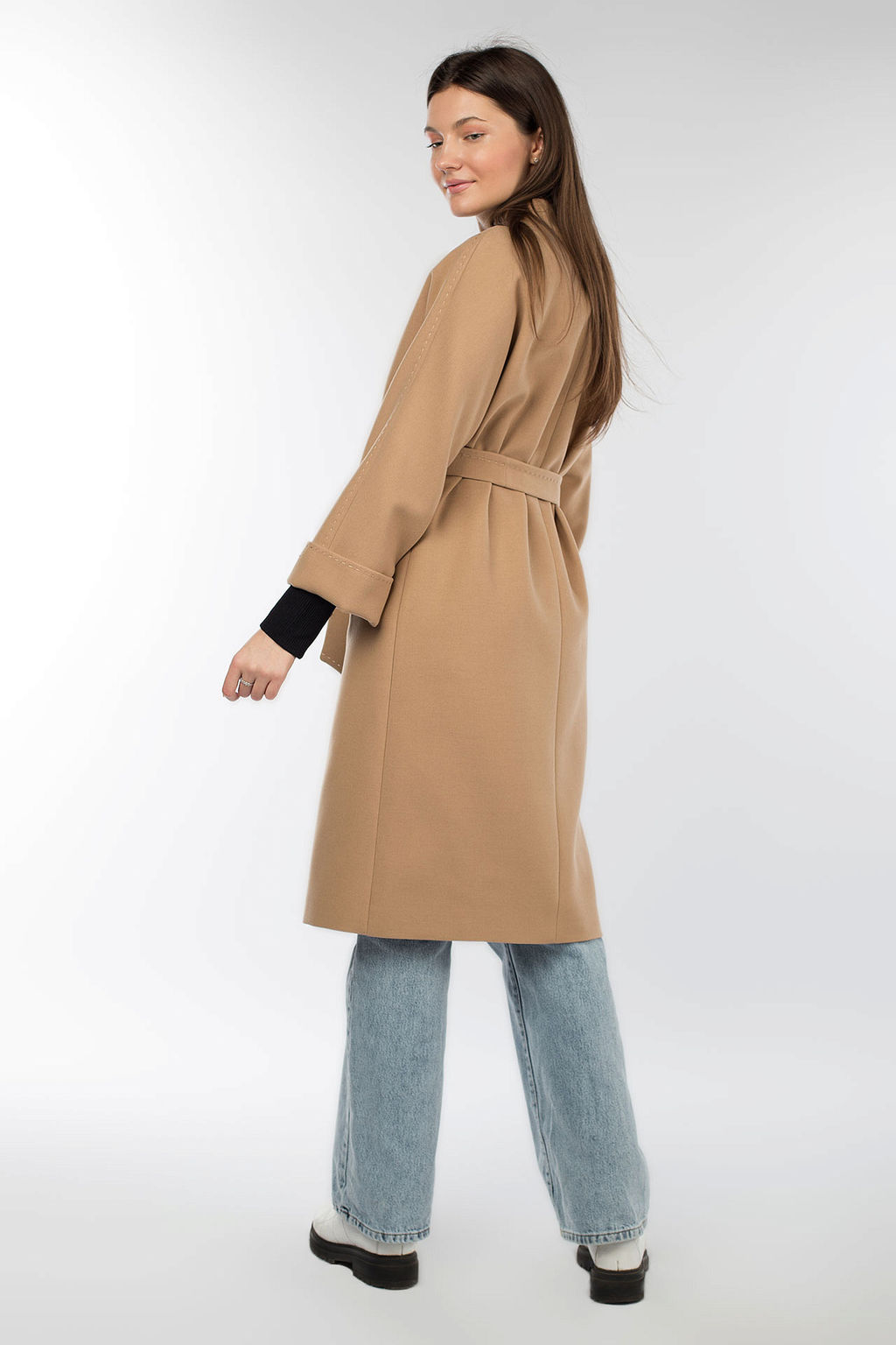 Пальто женское демисезонное (пояс) - El podio фото 4