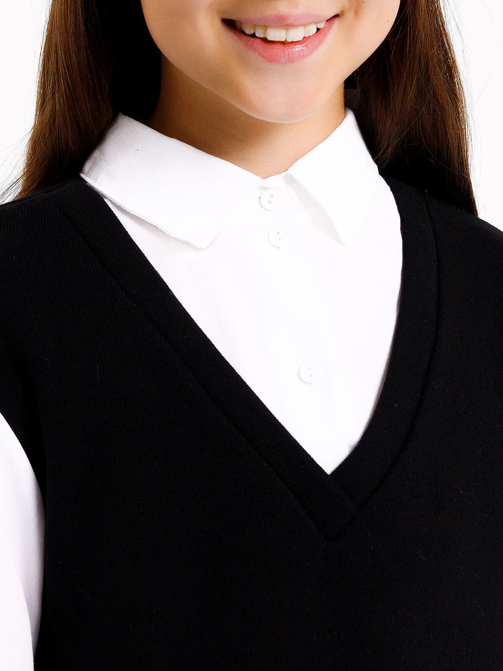 Жилет-платье для девочек в черном цвете - Mark formelle фото 4