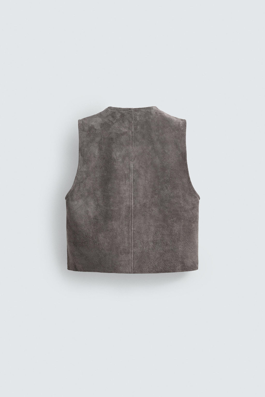 CHALECO RELAXED FIT PIEL ANTE / Gris - Zara фото 8