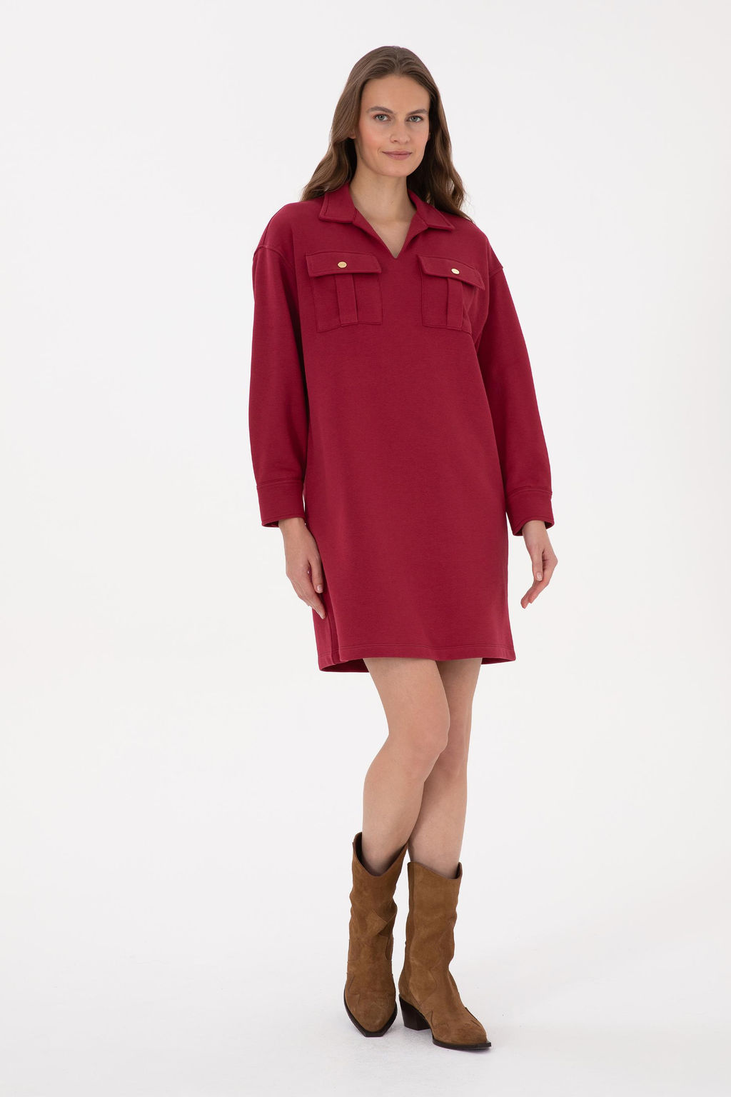 Kad_n Koyu Frambuaz _rme Elbise