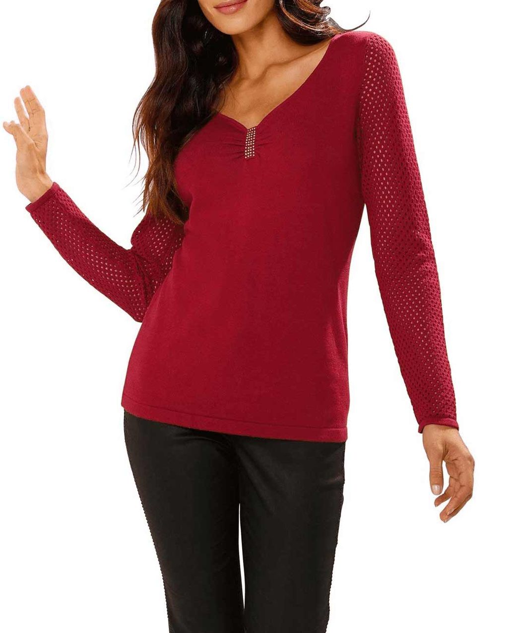 Пуловер, вишневый - Ashley brooke фото 3