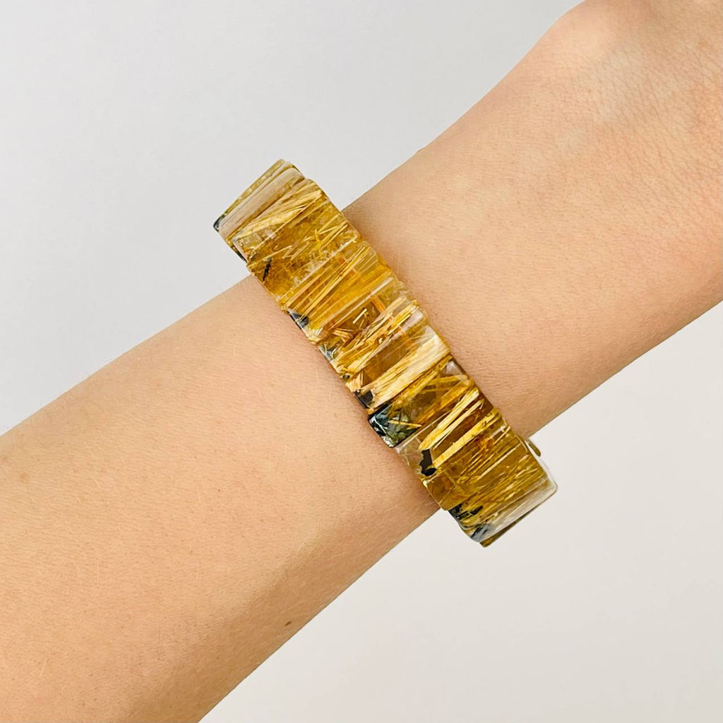 Браслет из Рутилового кварца с включением Титана 19 см