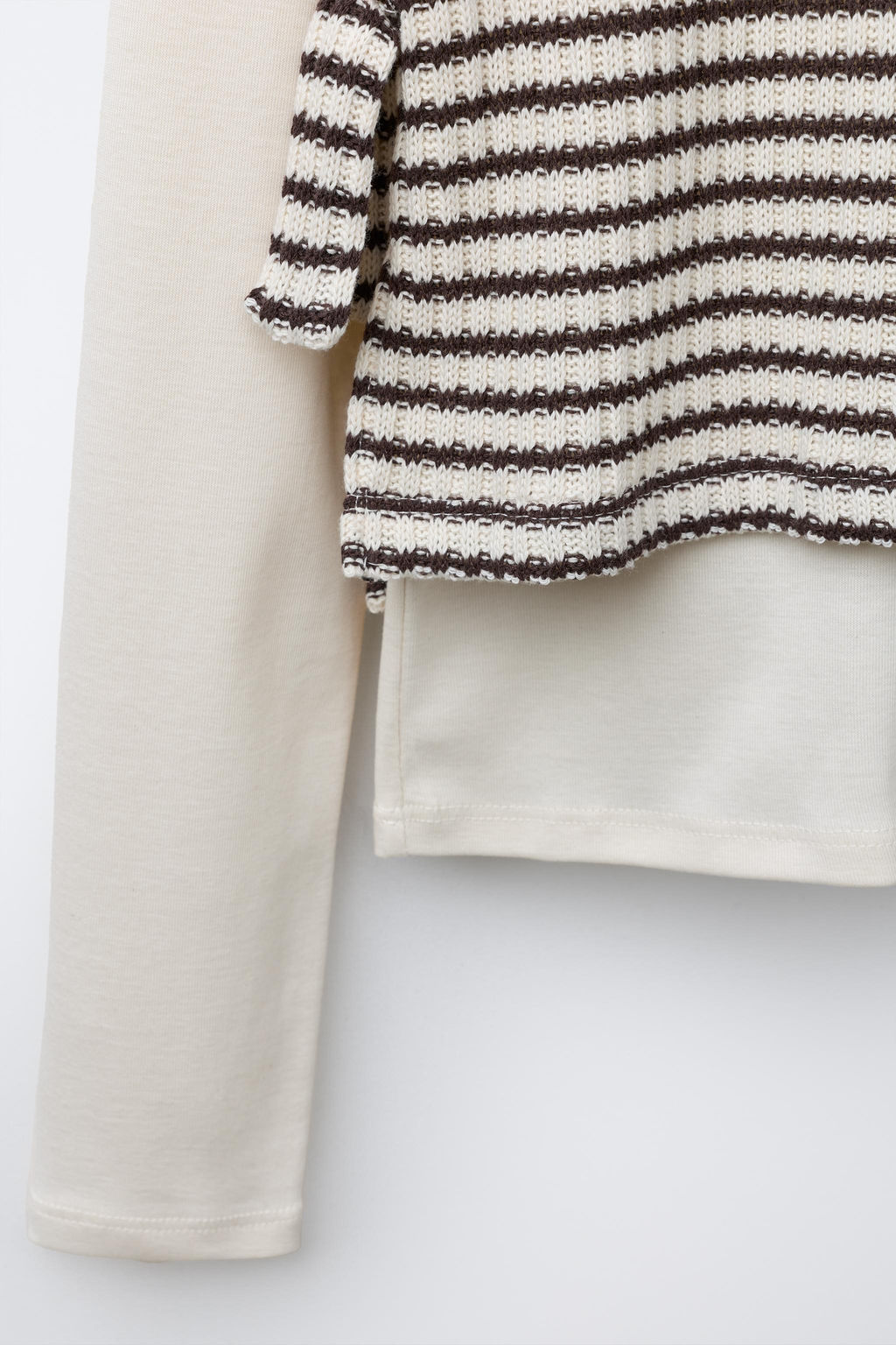 STRIPED T-SHIRT WITH COMBINED WAISTCOAT - Zara фото 4