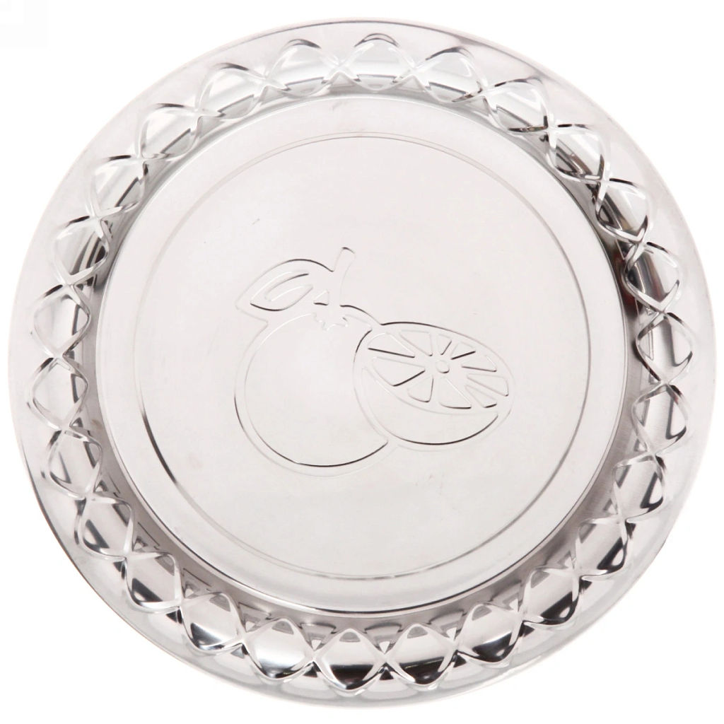 Цена за 3 шт. Поднос металлический "Лимоны" 26 см