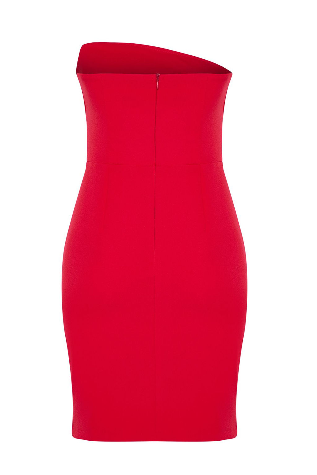 TRENDYOLMILLA Lacivert Vucuda Oturan Straplez Buzgulu Dokuma K?sa S?k Elbise TPRSS25EL00080  фото 7