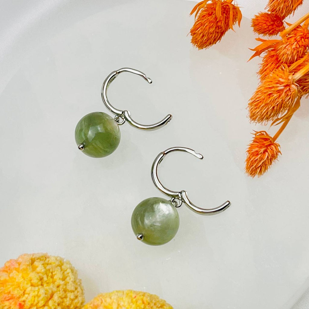 Серьги из Лепидолита "Мусковит"