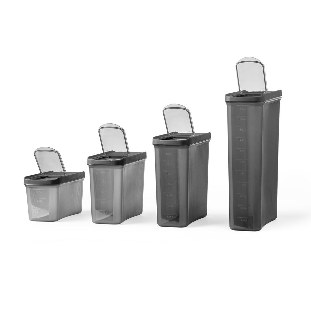 Цена за 2 шт. Емкость для сыпучих продуктов "Лайн" 1,5л (графитовый) М9004