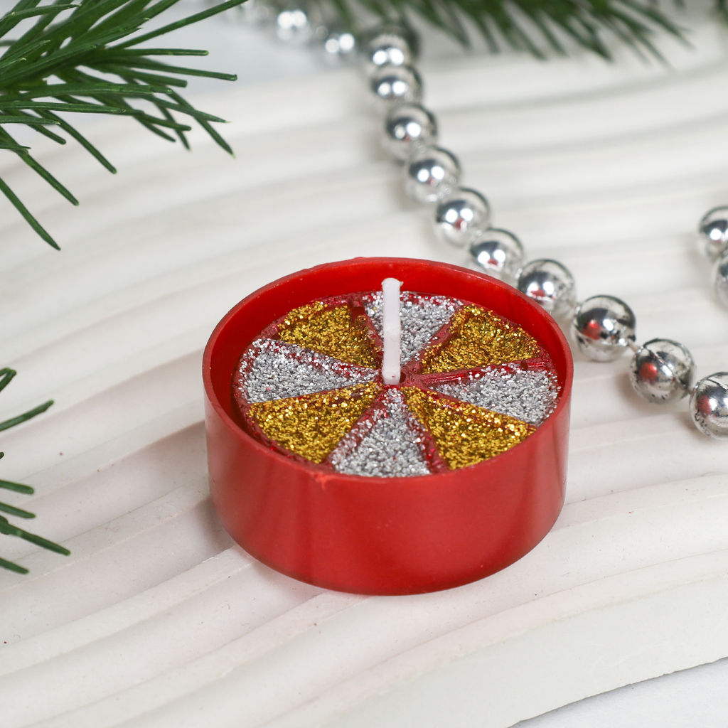 Свеча 8 штук набор Мозаика / A-8512 /уп 96/192/глиттер