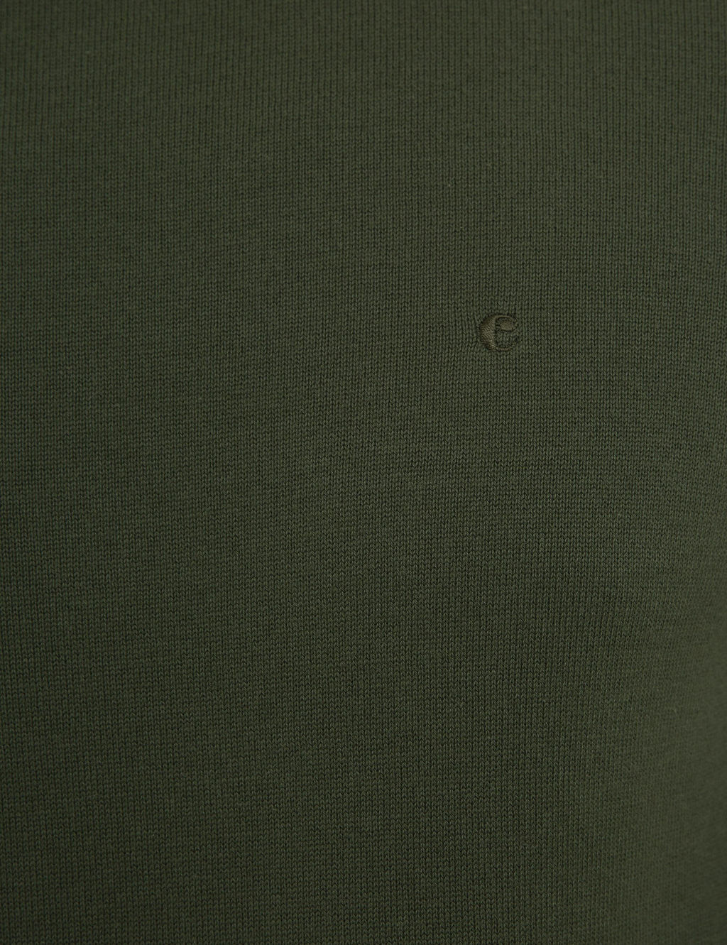 Базовый трикотажный свитер приталенного кроя цвета хаки с круглым вырезом - Cacharel фото 6
