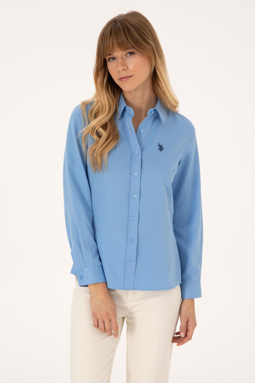 Kad_n A__k Mavi Uzun Kollu Basic G_mlek