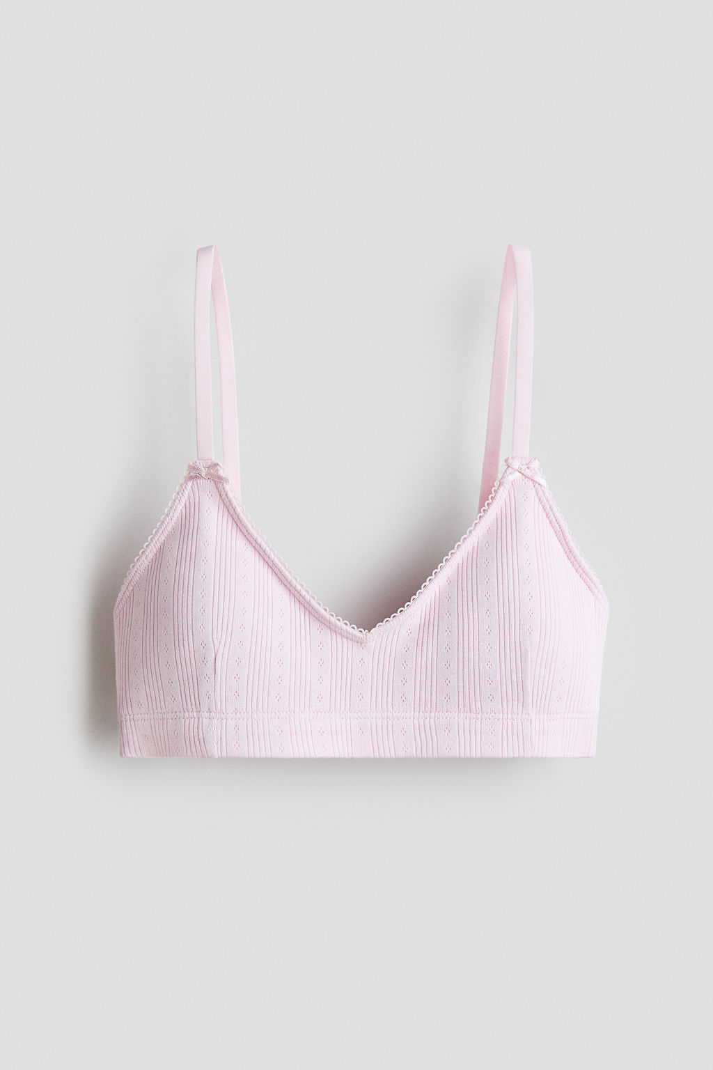 Crop top de pointelle de algod?n con relleno - H&m фото 3