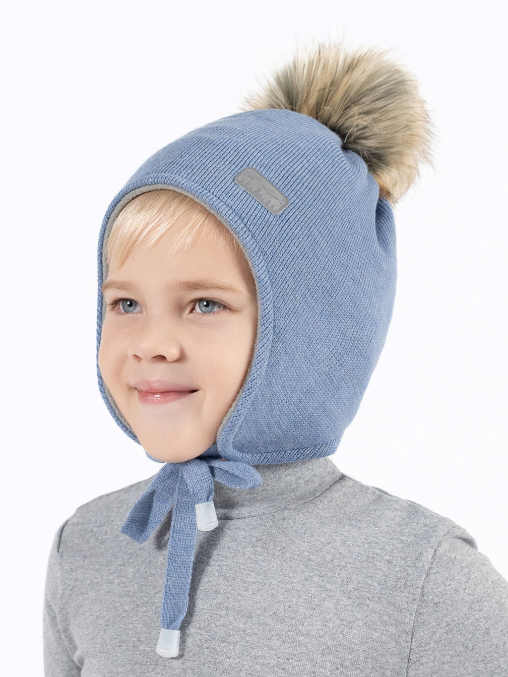 Шапка детская голубая Ш-088 (48)