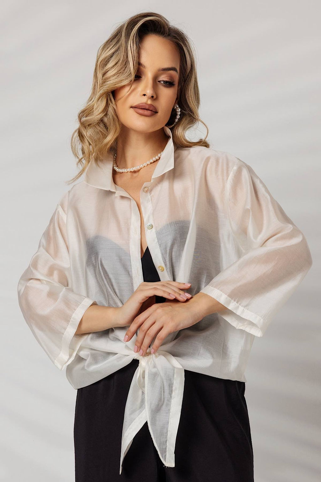 Блузка 4438/08/Молочный - Rise фото 2