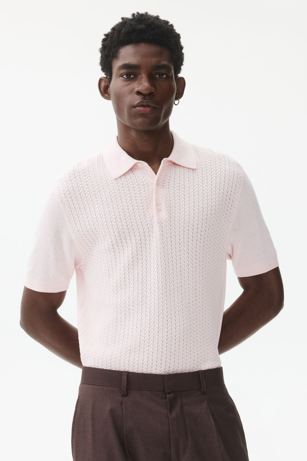 Polo en punto trenzado Slim Fit - H&m фото 4