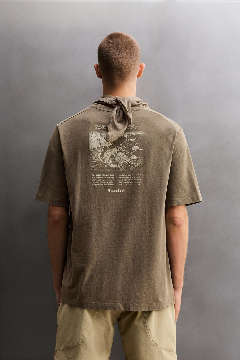 CAMISETA REGULAR FIT GR?FICO ESTAMPADO / Marr?n / Topo