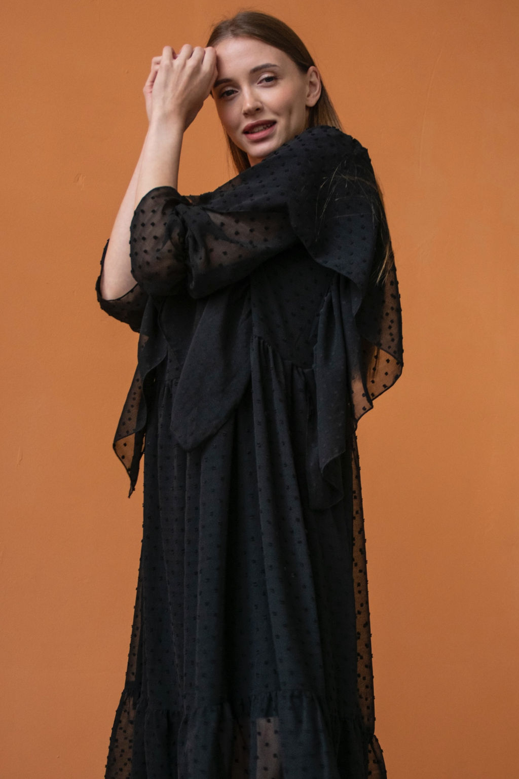 Платье шифон LOVE052/02/Черный