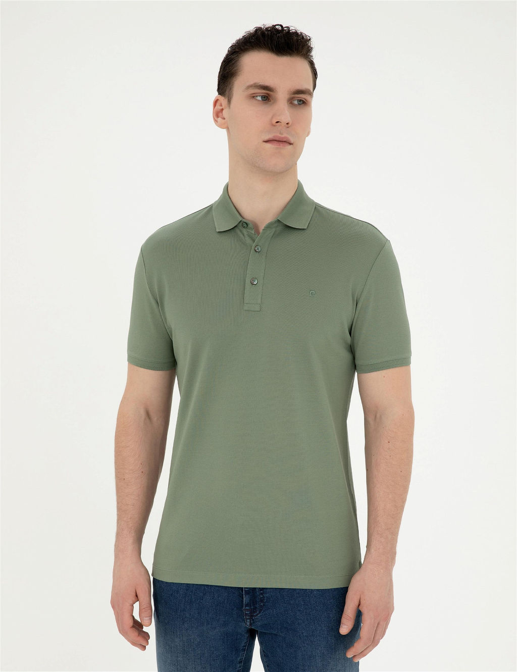 Haki Slim Fit Merserize Ti__rt - Pierre cardin фото 3