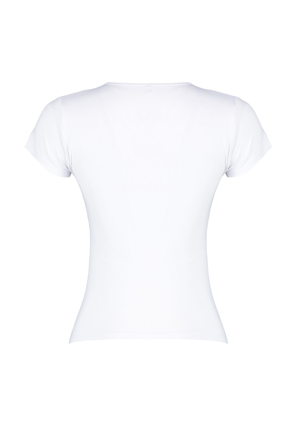 TRENDYOLMILLA Beyaz Poliamid K?sa Kol Bisiklet Yaka Fitted/Vucuda Oturan Orme T-Shirt TWOSS24TS00238  фото 20