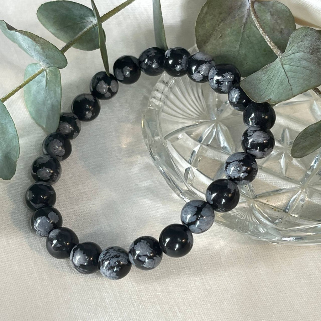 Браслет из снежного Обсидиана 17 см